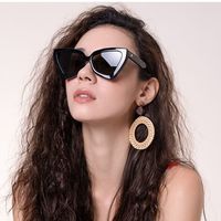 New Cat Eye Irregular Frame Solid Color Leopard Sunglasses Wholesale Nihaojewelry main image 1