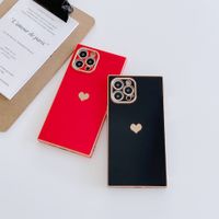 Solid Color Square Heart Mobile Phone Protective Cover Wholesale Nihaojewelry main image 3