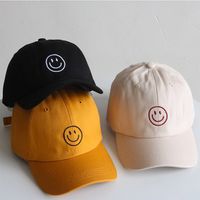 Korean Fashion Solid Color Embroidered Smiley Baseball Hat Wholesale Nihaojewelry main image 1