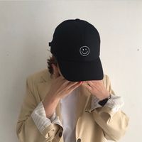 Korean Fashion Solid Color Embroidered Smiley Baseball Hat Wholesale Nihaojewelry main image 6