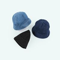 New Korean Denim Solid Color Cowboy Fisherman Hat Wholesale Nihaojewelry main image 6