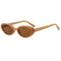 New Fashion Oval Frame Solid Contrast Color Sunglasses Wholesale Nihaojewelry sku image 3