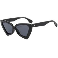 New Cat Eye Irregular Frame Solid Color Leopard Sunglasses Wholesale Nihaojewelry sku image 1