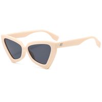 New Cat Eye Irregular Frame Solid Color Leopard Sunglasses Wholesale Nihaojewelry sku image 3