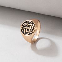 Retro Black Carved Alloy Thick Ring Wholesale Nihaojewelry sku image 1