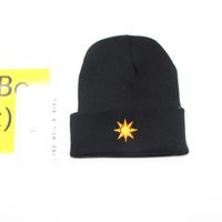 Simple Fashion Weather Embroidery Knitted Curled Cap Woolen Hat Wholesale Nihaojewelry sku image 1