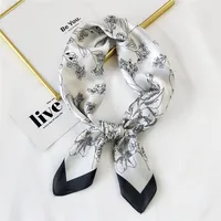 Clashing Color Floral Pringting Silk Square Scarf Wholesale Nihaojewelry sku image 19