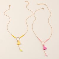 Simple Tassel Beads Pendant Metal Necklace Wholesale Nihaojewelry sku image 1