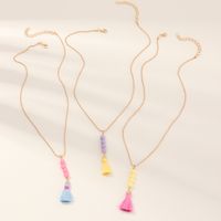 Simple Tassel Beads Pendant Metal Necklace Wholesale Nihaojewelry sku image 2