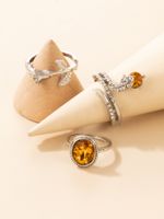 Fashion Full Diamond Snake Gem Ring Three-piece Set Wholesale Nihaojewelry main image 1