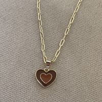 Fashion Double Heart Element Pendant Necklace sku image 1