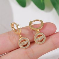 European And American Exquisite Trendy Copper Inlaid Zirconium Eye Earrings Female Korean Cute Internet Celebrity Real Gold Electroplated Age-reducing Earrings main image 3