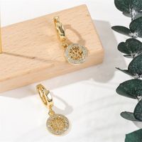 Simple Copper Inlaid Zirconium Tree Of Life Earrings Wholesale Nihaojewelry main image 5