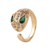 Korean-style Simple Net Red Copper Inlaid Zirconium Year Of Snake Open Ring Female Ins Trendy Real Gold Electroplated Cute Ring main image 6