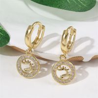 European And American Trendy Exquisite Copper Inlaid Zirconium Sika Deer Earrings Female Creative High Quality Real Gold Plating Eardrop Jewelry main image 2