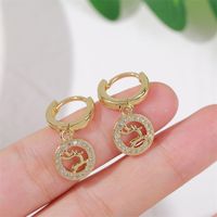European And American Trendy Exquisite Copper Inlaid Zirconium Sika Deer Earrings Female Creative High Quality Real Gold Plating Eardrop Jewelry main image 4