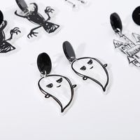 Halloween Ghost Skull Acrylic Female Stud Earrings Eccentric Personality Festival Cartoon Earrings Bones Man Castle Accessories main image 3