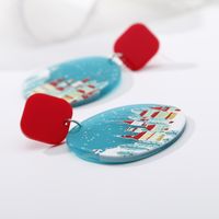 Christmas Geometric Color Printing Snowflake Acrylic Earrings Wholesale Nihaojewelry main image 5