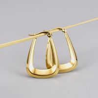 E25 Hong Kong Style Retro Fashionable Popular 18k Gold Titanium Steel European And American Fashionable Hollow Earrings Unique Texture main image 1