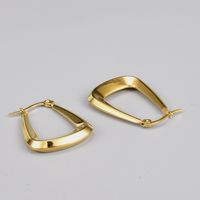 E25 Hong Kong Style Retro Fashionable Popular 18k Gold Titanium Steel European And American Fashionable Hollow Earrings Unique Texture main image 6