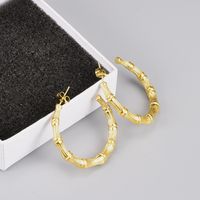 C-shaped Titanium Steel Gold Plated Titanium Steel Earrings Wholesale Nihaojewelry main image 3