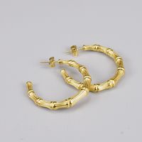 C-shaped Titanium Steel Gold Plated Titanium Steel Earrings Wholesale Nihaojewelry main image 5