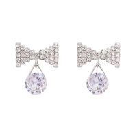 Korea Fashion Crystal Bow Earrings Wholesale Nihaojewelry main image 6