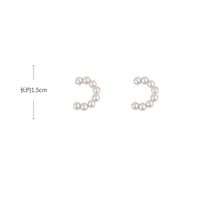 New Simple Fashion Pierceless C-shaped White Pearl Ear Clip Wholesale Nihaojewelry main image 5