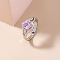 Creative Pink Zircon Micro-inlaid Copper Ring Wholesale Nihaojewelry main image 2