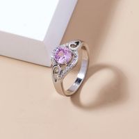 Bague Créative En Cuivre Incrusté De Zircon Rose En Gros Nihaojewelry main image 3