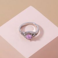 Creative Pink Zircon Micro-inlaid Copper Ring Wholesale Nihaojewelry main image 4