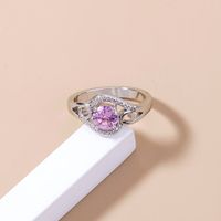 Creative Pink Zircon Micro-inlaid Copper Ring Wholesale Nihaojewelry main image 5