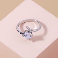New Fashion Geometric Inlaid Zircon Copper Ring Wholesale Nihaojewelry main image 5