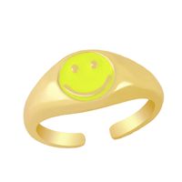 Nuevo Anillo De Goteo De Oro De 18 Quilates De Latón Con Cara Sonriente Al Por Mayor Nihaojewelry main image 6