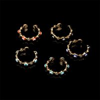 Fashion Drops Oil Blue Eyes Zircon Copper Open Ring Wholesale Nihaojewelry main image 5