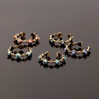 Fashion Drops Oil Blue Eyes Zircon Copper Open Ring Wholesale Nihaojewelry main image 4