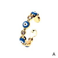 Fashion Drops Oil Blue Eyes Zircon Copper Open Ring Wholesale Nihaojewelry main image 3