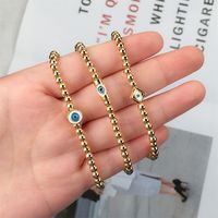 Vintage Blue Devil's Eyes Dripping Oil Beads Chain Copper Bracelet Wholesale Nihaojewelry main image 1
