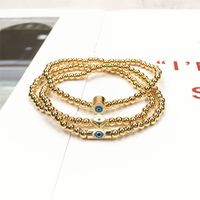 Vintage Blue Devil's Eyes Dripping Oil Beads Chain Copper Bracelet Wholesale Nihaojewelry main image 5