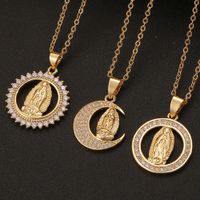 Neue 18k Gold Jungfrau Maria Anhänger Kupfer Halskette Großhandel Nihaojewelry main image 1