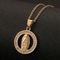 Nouveau Collier En Cuivre Pendentif Vierge Marie En Or 18 Carats En Gros Nihaojewelry main image 3