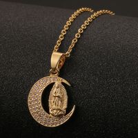 Neue 18k Gold Jungfrau Maria Anhänger Kupfer Halskette Großhandel Nihaojewelry main image 4