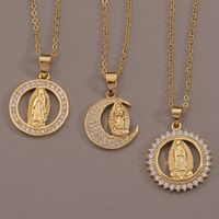 Neue 18k Gold Jungfrau Maria Anhänger Kupfer Halskette Großhandel Nihaojewelry main image 5