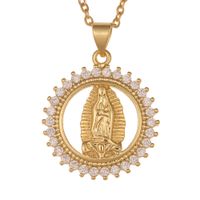 Nouveau Collier En Cuivre Pendentif Vierge Marie En Or 18 Carats En Gros Nihaojewelry main image 6