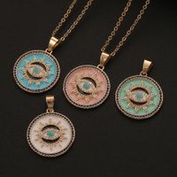 Fashion Geometric Lucky Eye Drop Oil Pendant Necklace Wholesale Nihaojewelry main image 1