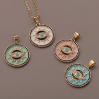 Fashion Geometric Lucky Eye Drop Oil Pendant Necklace Wholesale Nihaojewelry main image 3