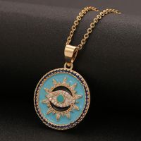 Fashion Geometric Lucky Eye Drop Oil Pendant Necklace Wholesale Nihaojewelry main image 4