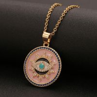 Fashion Geometric Lucky Eye Drop Oil Pendant Necklace Wholesale Nihaojewelry main image 5