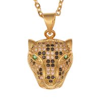 Hongxi Geometric Gold Inlaid Zircon European And American Style New Necklace Pineapple Leopard Hip Hop Pendant Accessories For Women main image 6