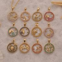 New Fashion Fritillary Twelve Constellation Pendant Necklace Wholesale Nihaojewelry main image 6